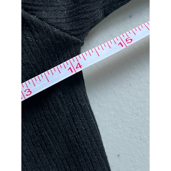 AQUA WOMEN'S RIBBED KEY HOLE TIE TOP BLACK SIZE S NWT - Picture 4 of 5